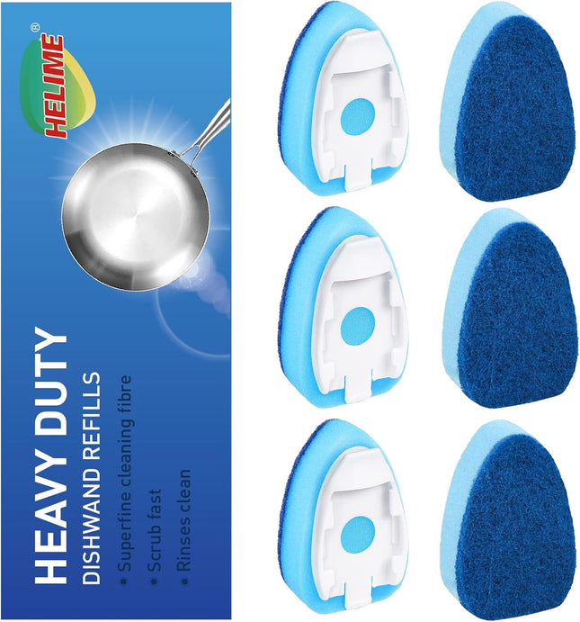 Dishwand 6-PACK Non Scratch Dish Wand Sponge  Replacement Heads