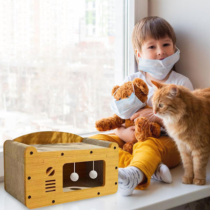 Wood Scratcher Lounger Cartoon Bed Furniture Cartoon Board Comfortable Lounger Toy Cats Nest Nesting Large