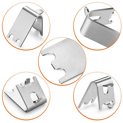 HK Freezer 10PCS Replacement Shelf Square Buckles Clips, Stainless Steel Hooks Shelf Clip for Refrigerator