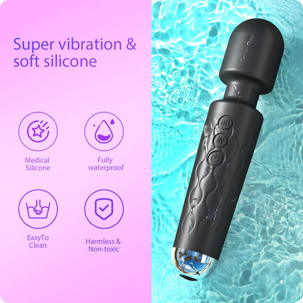 SANJIANKE Adult Vibrator Wand Sex Toy, G Spot Dildo, Clit Vibrator, Sex Vibrators,Clitoris Stimulation,with 8 Speeds & 20 Patterns, Quiet,Water-Resistant,Female Personal Wand Massager