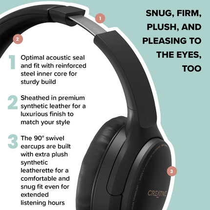 Creative Zen Hybrid Bluetooth Wireless Over-Ear Headphones Black
