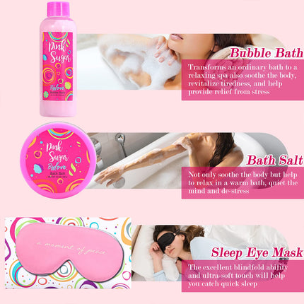 BFFLOVE Women's 5PCS Bath and Body Pink Sugar Gift Set for Girls