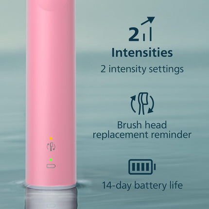 Philips Sonicare 4900 Series Electric Toothbrush - Sonic Toothbrush With Advanced Sonic Technology, Pressure Sensor, Two Intensity Settings, SmarTimer & QuadPacer, Deep Pink, Model HX3683/36