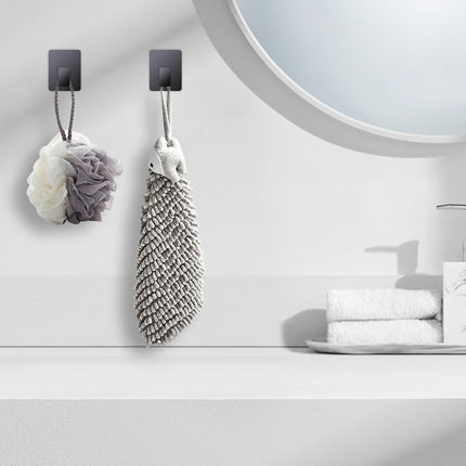XIHESM 2PCS Self-Adhesive Towel and Coat Hanger Hook, GREY