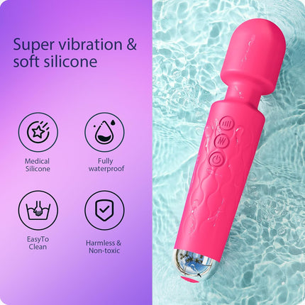 SANJIANKE Adult Vibrator Wand Sex Toy, G Spot Dildo, Clit Vibrator, Sex Vibrators,Clitoris Stimulation,with 8 Speeds & 20 Patterns, Quiet,Water-Resistant,Female Personal Wand Massager