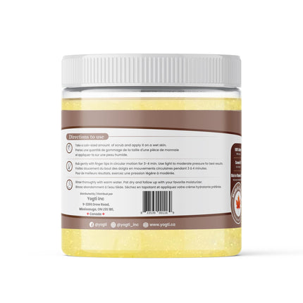 Yogti All Natural Infused with Coconut Oil, Exfoliates & Moisturizes, Deep Cleansing Shea Butter Sugar Body Scrub - 454g