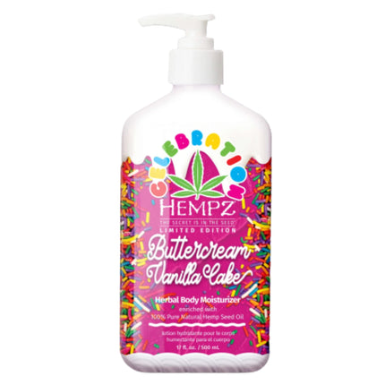 HEMPZ Buttercream Cake Daily Moisturizing Cream, Shea Butter, Agave, Rice, Oat 500ml Hand & Body Moisturizer Hemp Seed Oil