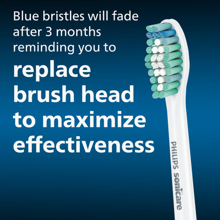 Philips Sonicare Genuine E-Series Replacement Toothbrush Heads, 2 Brush Heads, White, HX7022- (075020026996)