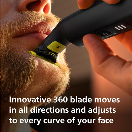 Philips OneBlade 360 Pro, Wet & Dry, Trim, Edge & Shave with the 14 lengths Precision Comb, QP6542/15