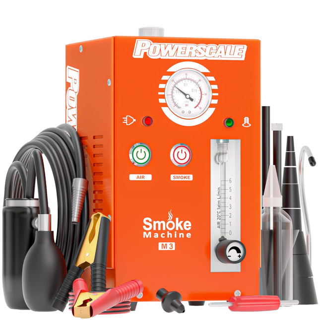 PowerScale M3 Automotive Smoke Machine Built-in Air Pump, 19-23 PSI Leak Detection, 2024 Professional Tools, EVAP System, Fuel Leakage, Leakage Diagnostic Tester for All DC12V Vehicles