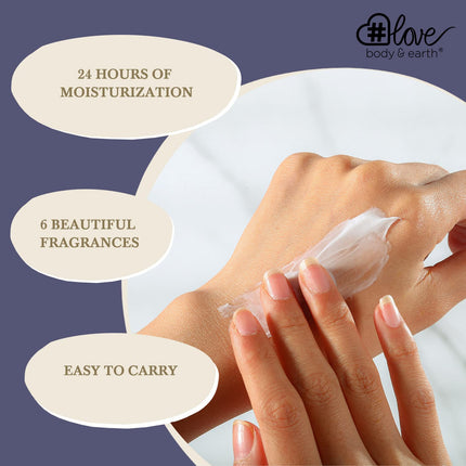 BODY&EARTH 6-PACK Moisturizing Hand Cream Gift Set with Natural Glycerin and Vitamin E, Travel Size
