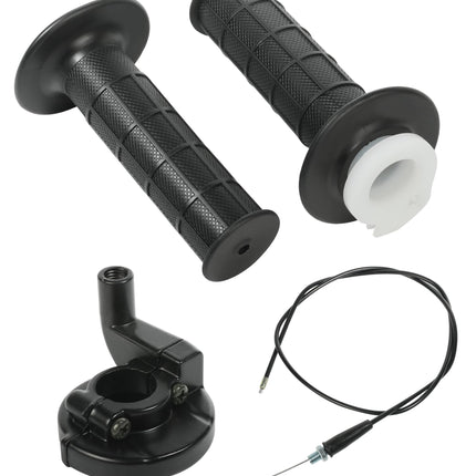 iolory Motorcycle Throttle Cable Kit,Mini Bike Replacement Accessories Throttle Assembly,Motorcycle Handlebar Grips with Twist Throttle & 47" Throttle Cables,Suitable for Motorcycles,Mini Bikes, ATVs
