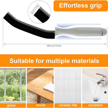 Multifunctional Ergonomic Angled Deep Cleaning Grout Crevice Brush, 1PC