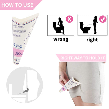 guofa GUOFA Portable Waterproof Disposbable Paper Pee Funnel for Women, Stand Up Pee Cup for Travel, Emergency Use (28)