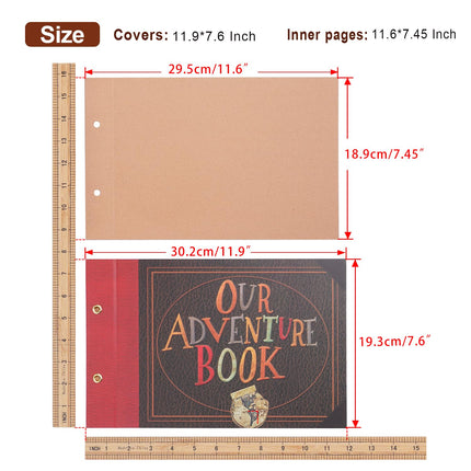 Our Adventure Book Scrapbook Retro Style Embossed Photo Album Travel Scrap Book