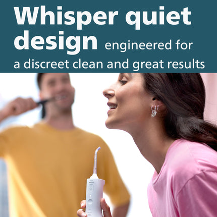 Philips Sonicare Power Flosser 3000 Cordless, Oral Irrigator Quad Stream technology and whisper quiet, White, HX3826/21