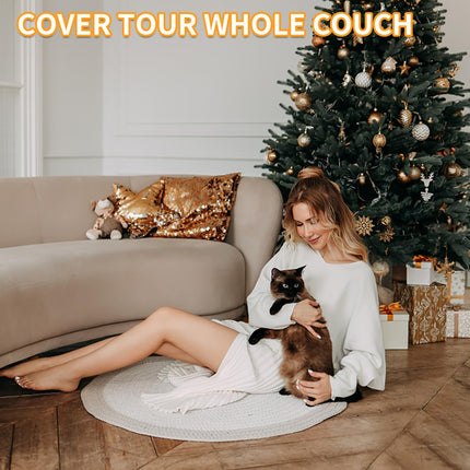 Fldofaves 14PC Cat Couch Protector with 60 Pins Clear Anti Scratch Furniture Protector
