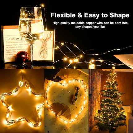 Pipiruew 2 Pack Total 400LED Solar Christmas Fairy Lights 8 Mode Solar String Lights Outdoor Christmas Decorations Light Waterproof Copper Wire Fairy Lights for Xmas Tree Yard Garden Patio