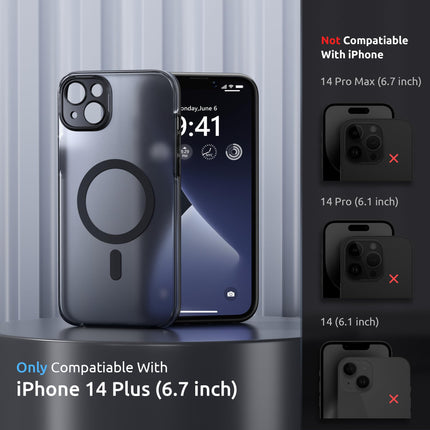 SURPHY Shockproof, Magnetic, TPU & PC Material, Enclosure Matte Case for iPhone 14 Plus, 6.7 Inch