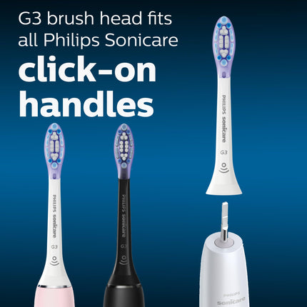 Philips Sonicare G3 Two-in-One - Genuine Replacement Electric Toothbrush Heads, White, 2 Pack, HX9052/65