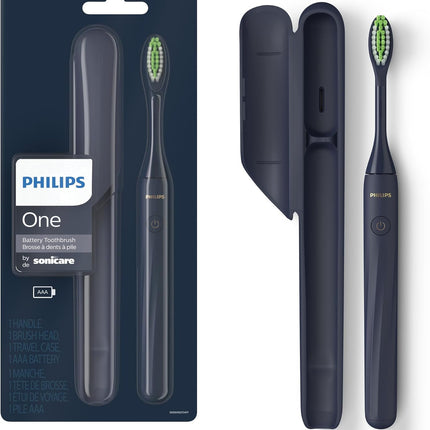 PHILIPS One By Sonicare Battery Toothbrush, Midnight, Hy1100/04