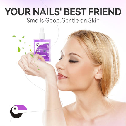 15ml Nail Cuticle Oil for Moisturize and Repair - GELIKE EC Easy and Quick Absorb Cuticles Care Treatment - Natural Blueberry Smells for Women and Men Dry Damaged Thin Nails