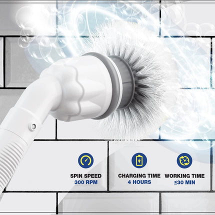 Scrubtastic Max Handheld Electric Spin Scrubber for Bathroom and More, Electric Scrubber, Shower Scrubber, Power Scrubber for Bathroom Cleaner Brush, Electric Cleaning Brush, Bathroom Scrubber