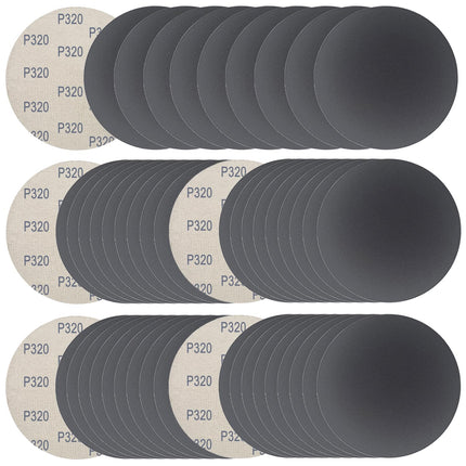 Rvetol 50 Pcs Wet Dry 6 INCH Sanding Discs Hook and Loop, 320 Grit Sandpaper Automotive Wood Metal Polishing & Sanding, Silicon Carbide Sand Paper for Random Orbital Sander (Grit 320)