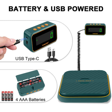 THINKSCALE 86lb Capacity Shipping Scale, 0.1oz Precision, Tare, Hold & Foldable  Small Business & Parcels | Battery & Type-C Charging