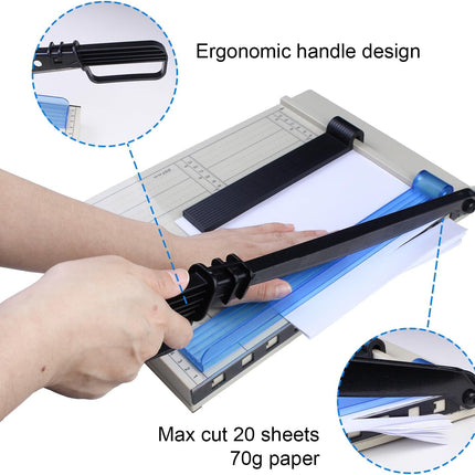 Paper Cutting Machine, 12 "A4 Cutting Length, 10 Sheet Capacity with Safety Protection Device and Blade Lock, Suitable for Office, School or Commercial usePaper Cutter