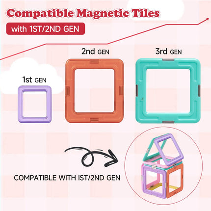 JAiiMen Magnetic Tiles Toys, Kids Building Blocks Set with Magnetic Figure, 3D Magnet Tile Girls Boys STEM Toy Learning Educational Christmas Birthday Gifts for Toddlers 3 4 5 6 7 8+ Year Old