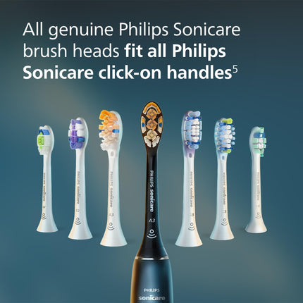 Philips Sonicare C3 Two-in-One - Genuine Replacement Electric Toothbrush Heads, Black,HX9042/95