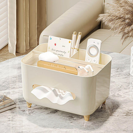Tissue Box Organizer Cover for Storage Napkin Facial Tissue Holder Desktop Organizer with Stationery Pen Remote Control Decorative Box Tissue Box for Home Office Restaurant Car (A)