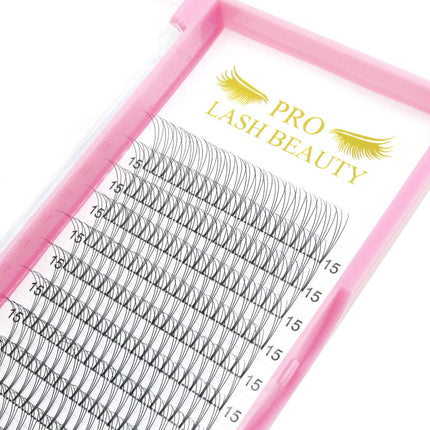 PRO LASH BEAUTY Pre Made Fan Eyelash Extensions 3D-C-0.07-14mm Short Stem Eyelash Extension Pre Fanned Russian Volume Lashes 0.07 0.10 Lash Extensions (3D-C-0.07-14)