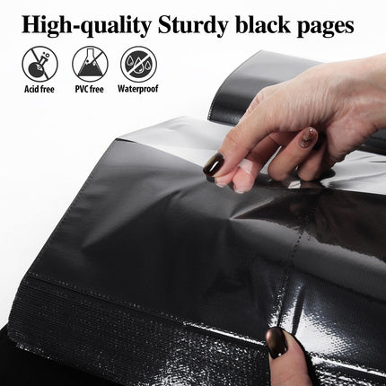 RECUTMS Photo Album for 4x6 Pictures 600 Pockets, Large Capacity Button Grain Leather Cover Holds 600 Horizontal and Vertical Photos for Wedding Anniversary Family Travel (Black)