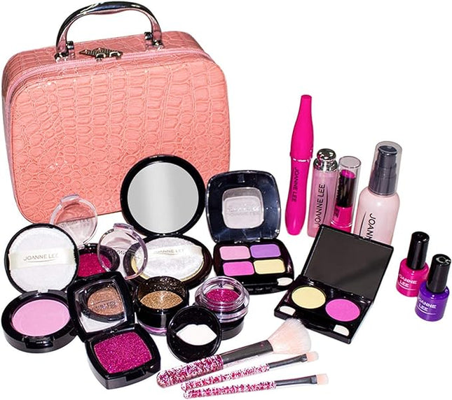 Aomola Kids Pretend Makeup Toys for Girls Pretend Play Makeup Kit with Cosmetics Bag Organizer T112