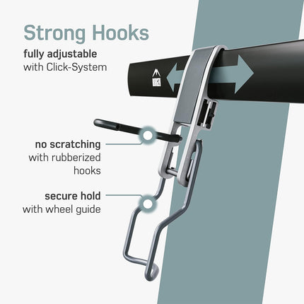 Borgen bike wall mount for 4 Bikes with Accessories