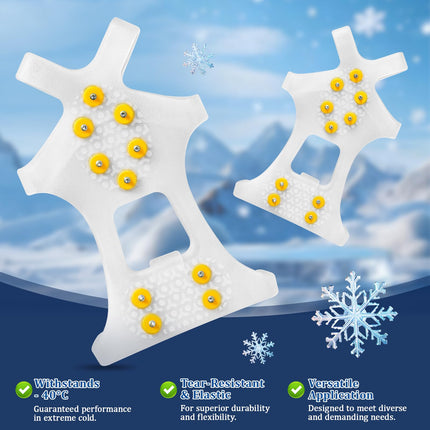 GT30 Light Ice Snow Grips Cleat Crampons Over Shoe Boot Traction Cleat Slip-on Stretch Footwear (Small)