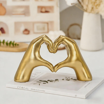 MOYI Gold Heart Hands Statue Aesthetic Boho Shelf Decor (No Bracelets)