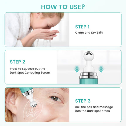 JACRYNTH Face and Body 20ml Dark Spot Remover with 360°Roller Massage Ball