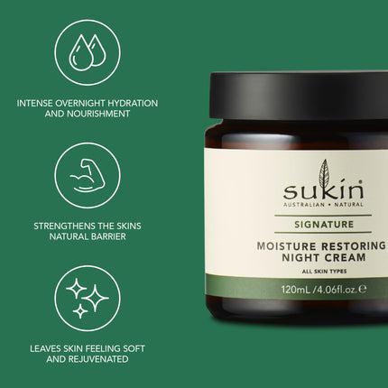 SUKIN Moisture Restoring Night Cream, For All Skin Types 120 mL