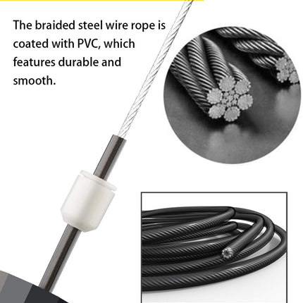 AIZIYUO Ball Bearings Tangle-Free Rapid Speed Cable Skipping Rope, Adjustable Jumping Ropes for Men, Women and Kids - 2 Pack
