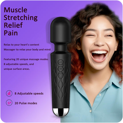 SANJIANKE Adult Vibrator Wand Sex Toy, G Spot Dildo, Clit Vibrator, Sex Vibrators,Clitoris Stimulation,with 8 Speeds & 20 Patterns, Quiet,Water-Resistant,Female Personal Wand Massager