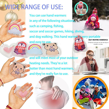 Reusable Heat Packs, Cartoon Warm Hands Treasure, Hand Warmers, Reusable Hand Warmers, Heating Packs, Hot Compress, Hand Click on Body Gel Heater (Heart)
