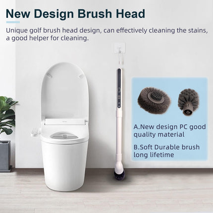 GOLUMU Electric Spin Scrubber Full-Body IP68 Waterproof Cordless Bathroom Cleaning Brush with 2 Replaceable Brush Heads, 2 Adjustable Speeds, Power Bath Brush Cleaner for Bathtub Shower