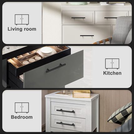 IAQWE 25 Pack 128mm Matte Black Cabinet Euro Style Drawer Handles, CAFBAIAQ45BK