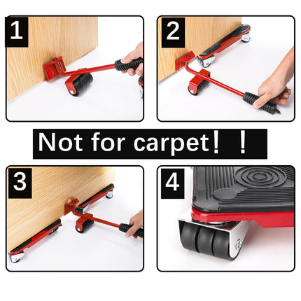 Yopay 5 Pack Furniture Mover Steel Tri-Dolly, 360 Rotation Wheels Furniture Dolly for Sofa Cabinet Refrigerator
