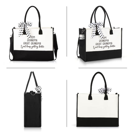 Travel Mothers/Grandma Birthday Gifts Nana Canvas Tote Bag with Makeup Bag for Shopping Canvas Beach Bag