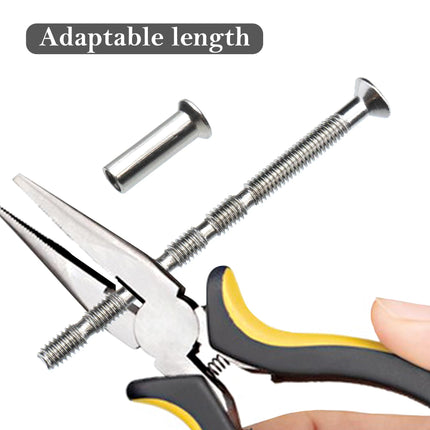 Qancekoo 8 Sets M4 Bolt Connecting Screws and Sleeves, Stainless Steel Adjustable Length Long Screw Door Handle Fixers for Hollow Door Handles Knobs Escutcheons and Others (60MM)