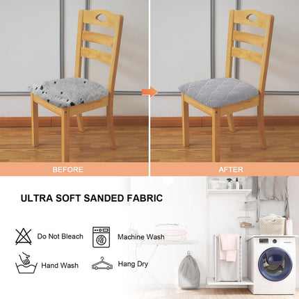 Gute  1-PACK Suede Dining Upholstered Chair Protector Seat Cushion Slipcover, Light Gray Leaf X004IRYRGF